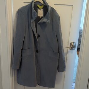 Gorgeous Blue Velvet Women's Coat From The uK